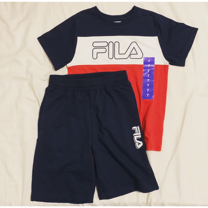 【蝦皮茉兒】FILA 男童短袖套裝兩件組 尺寸7歲 COSTCO 好市多 #1300838 生日禮物