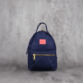 Herschel Nova mini 迷你 金屬拉鍊 後背包 女 Peacoat/Hot Coral