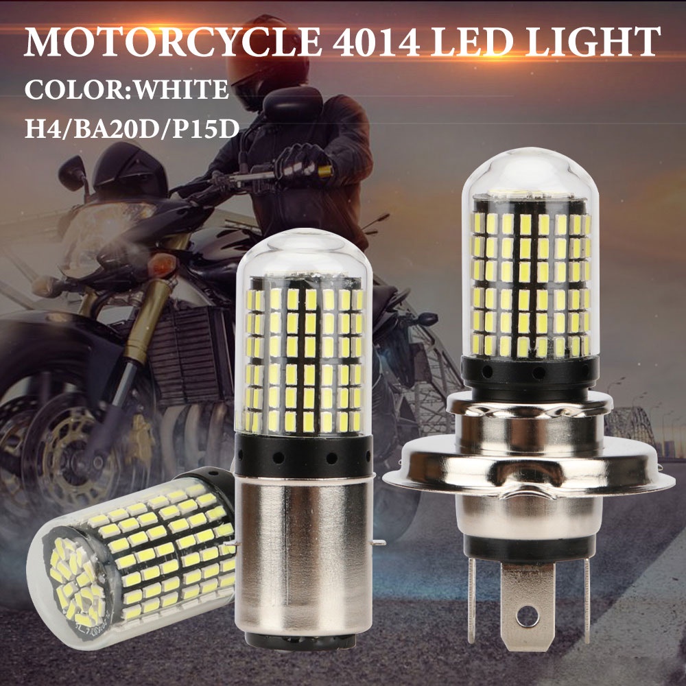 1pcs 摩托車大燈 LED 燈 dc12v 9w 大燈 144SMD P15D h4 ba20d 電機