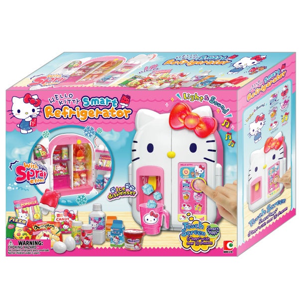 新品Hello kitty凱蒂貓造型小冰箱 女孩仿真過家家發聲噴氣霧玩具$