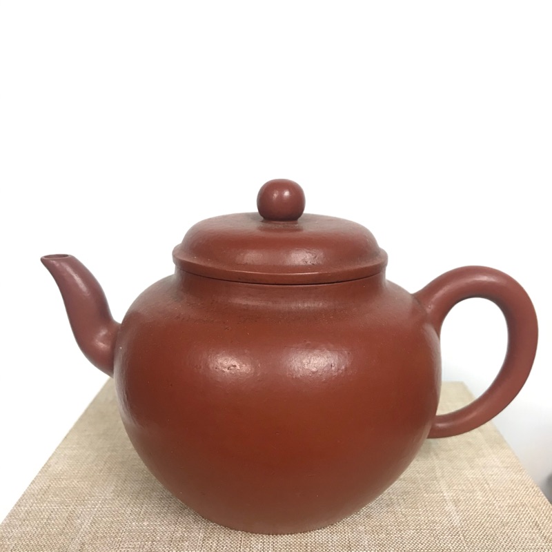 中国 紫砂 朱泥 古錫装飾 玉石摘急須 茶壷 在銘 D R3984