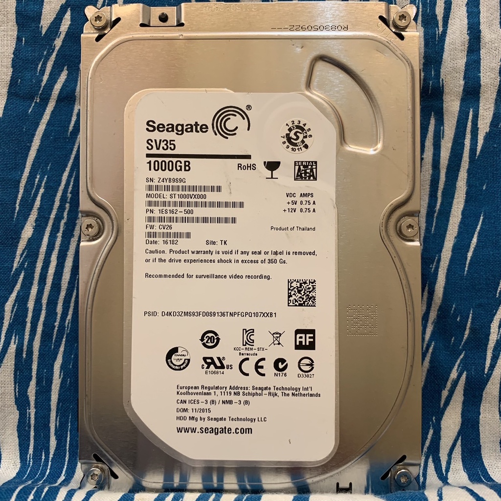 【SEAGATE希捷】1T硬碟【16次/37470時】(序S9G)