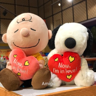 日本 USJ 大阪環球影城 2018情人節 PEANUTS SNOOPY 史努比 查理布朗 抱愛心 娃娃 玩偶 抱枕