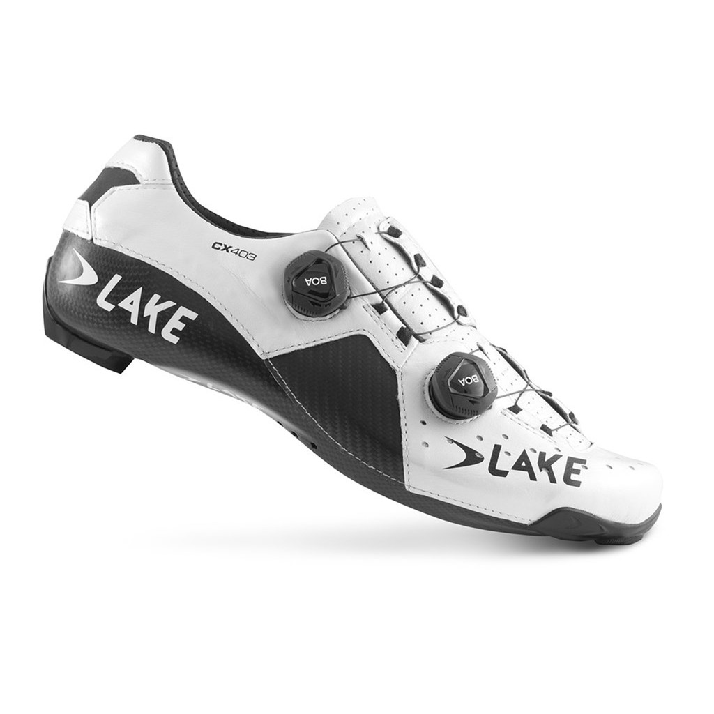 [SIMNA BIKE] LAKE CX403系列頂級碳纖全熱塑公路卡鞋 - 白色｜全客製鞋面顏色，4孔底版也可客製