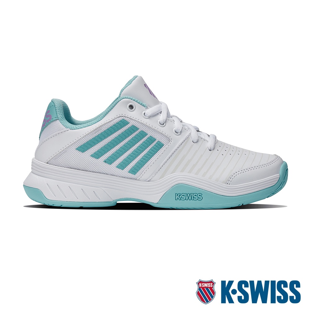 K-SWISS Court Express輕量進階網球鞋-女-白/藍/紫羅蘭