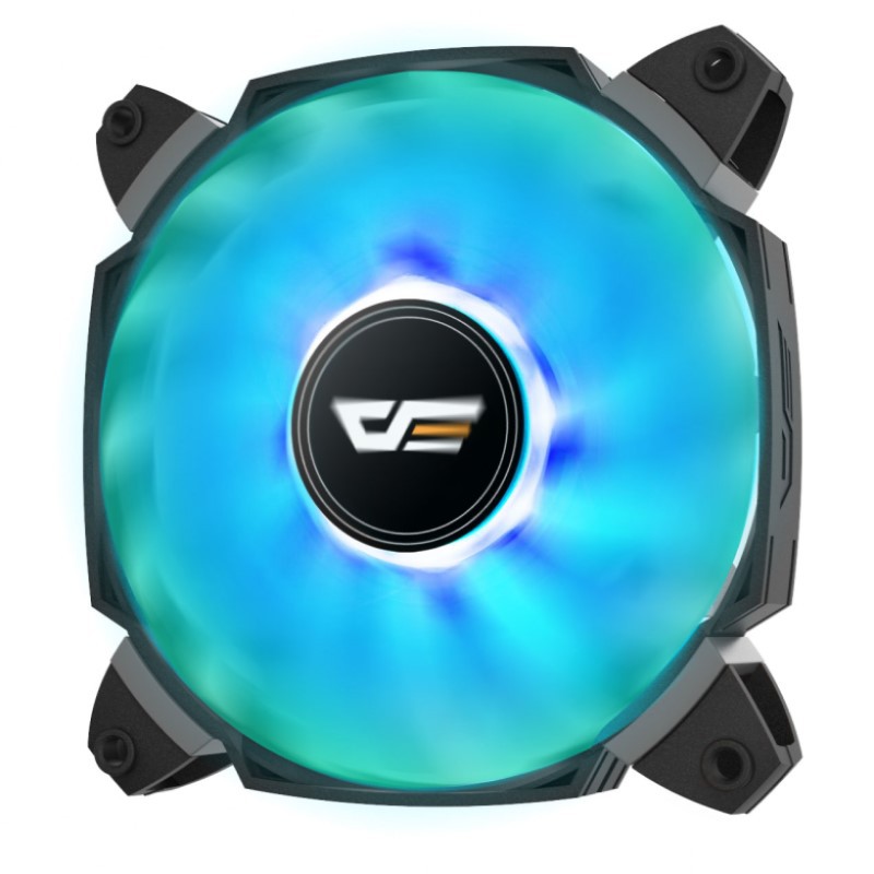 darkFlash ZR12 LED PWM雙扇葉12公分電腦散熱風扇-雙色(藍綠)