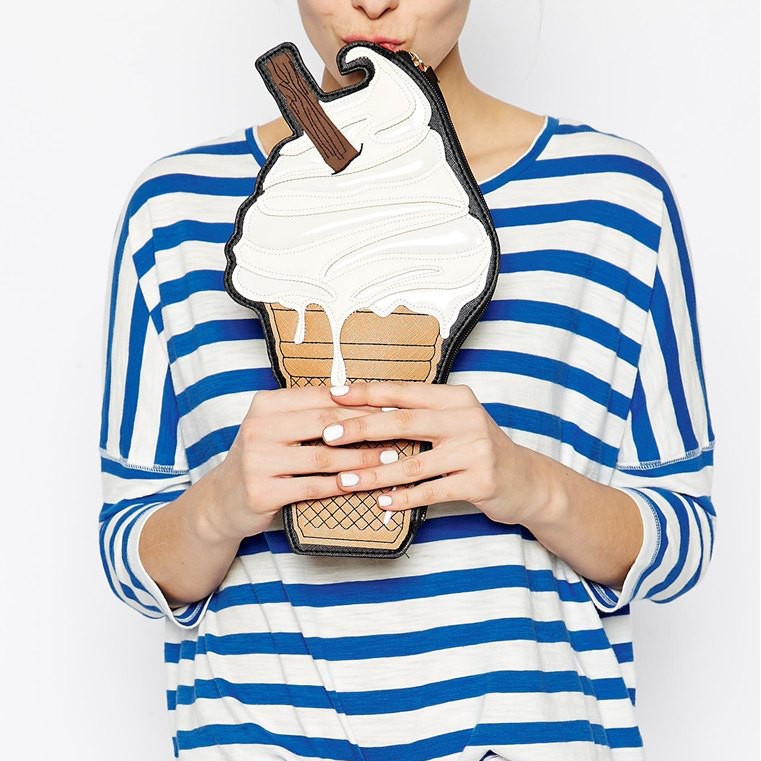 英國 New Look Ice Cream 可愛冰淇淋手拿包 趣味造型外出包 個性收納包