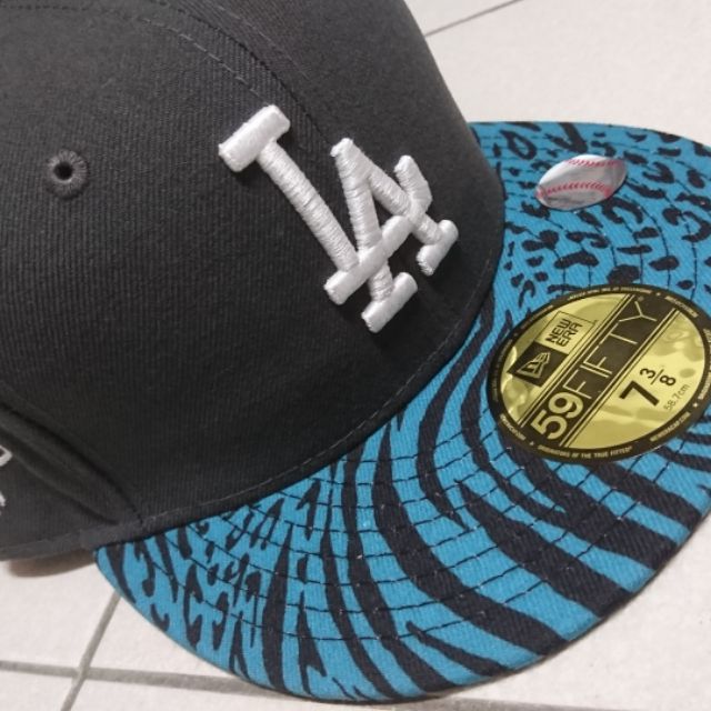 MLB NEW ERA 洛杉磯道奇隊DODGERS豹紋特殊款全封棒球帽7 3/8全新含吊牌