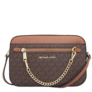 MICHAEL KORS 經典滿版相機包 斜揹包 防刮PVC皮革 側揹包 盒子包 M74507 深咖啡色MK(現貨)