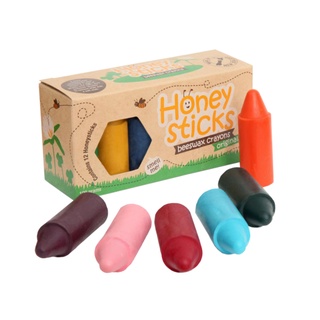 Honey Sticks純天然蜂蠟無毒蠟筆-1歲以上寶寶適用(12色矮胖款)