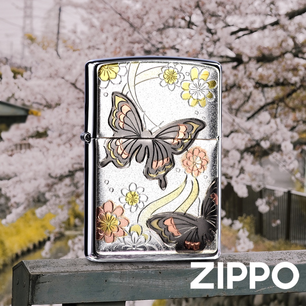 ZIPPO 日本傳統風格-蝴蝶翩翩起舞防風打火機 日本設計 官方正版 現貨 限量 禮物 送禮 終身保固 ZA-5-125