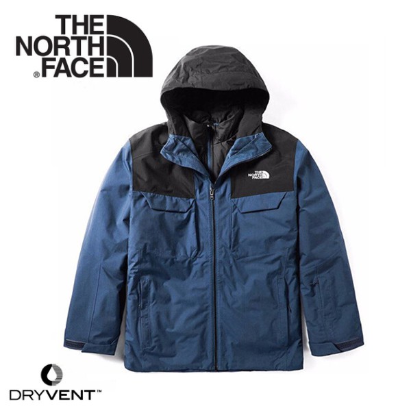 【The North Face 美國(美版) 男 DryVent兩件式 防水化纖雪衣外套《藍》】3M4M/防風/悠遊山水