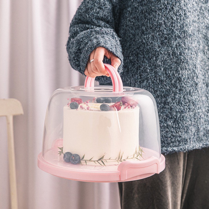◎8/10吋◎加高加厚透明塑料手提蛋糕盒/便攜式生日蛋糕盒提盒