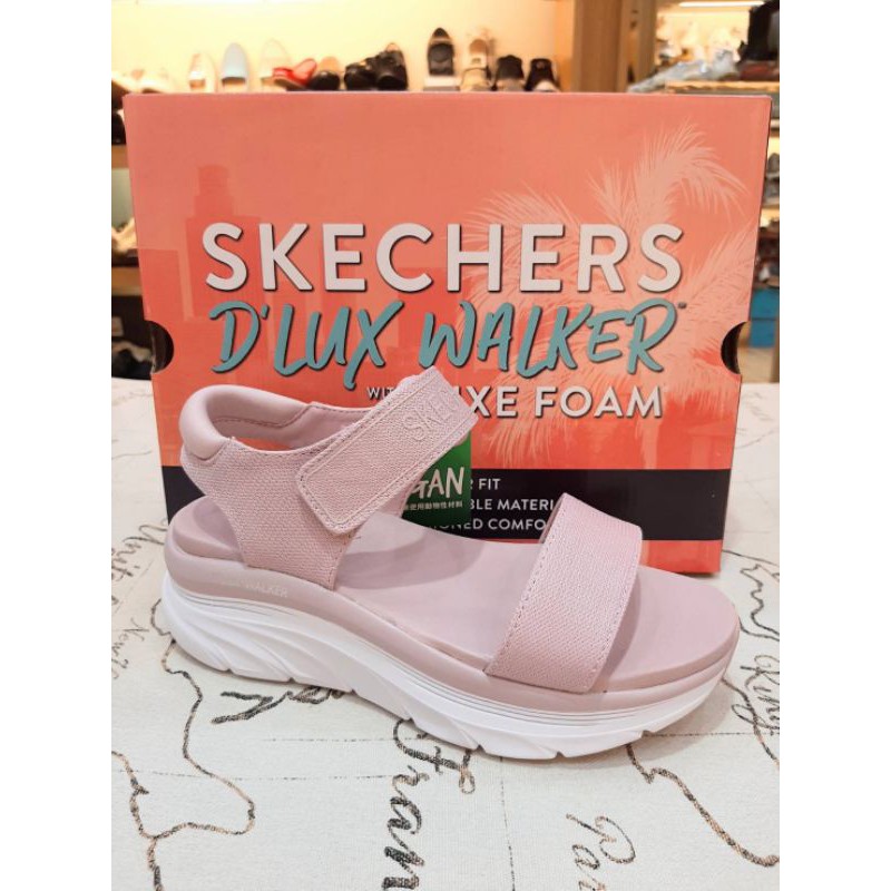 Skechers女涼鞋D'lux walker粉色跟黑/119226