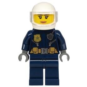 【小荳樂高】LEGO 城市系列 戴白色安全帽 女警察 (60245原裝人偶) cty1134