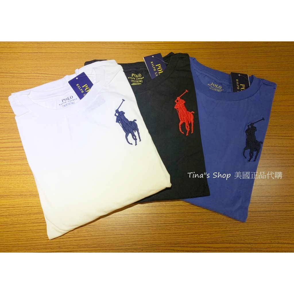 美國【Polo Ralph Lauren】青年版 大馬RL 短袖 長袖   經典素面圓領T恤  臂號3