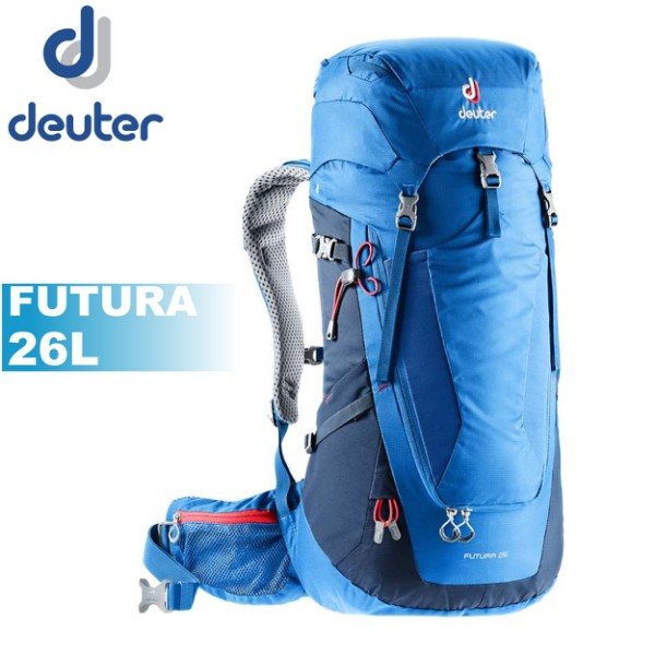 【Deuter 德國 FUTURA 26L 透氣網架背包《藍》】3400318/雙肩後背包/登山/專業輕量透氣/悠遊山水