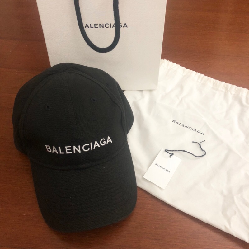 Balenciaga Logo Cap 黑色老帽 9成新 巴黎世家 配件齊全 魔鬼氈款