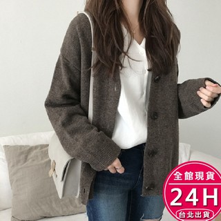 【梨卡】隔日到貨 女裝 外套【自訂款~超柔軟舒適】針織外套 針織衫 韓版外套 保暖外套 開衫外套DR005【現貨24H】