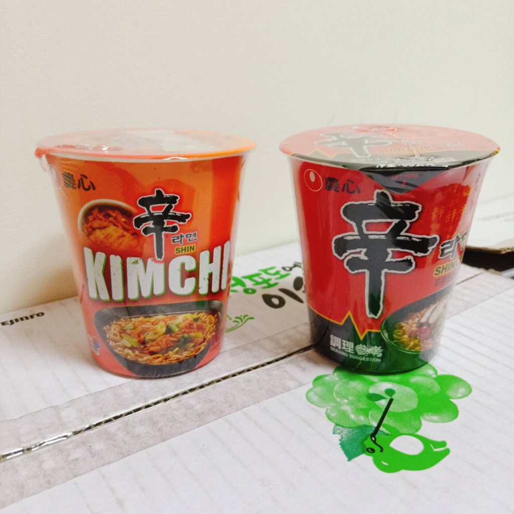 Smart韓國進口食品 韓國泡麵杯麵 NONGSHIM農心辛拉麵香菇味68g/辣白菜75g