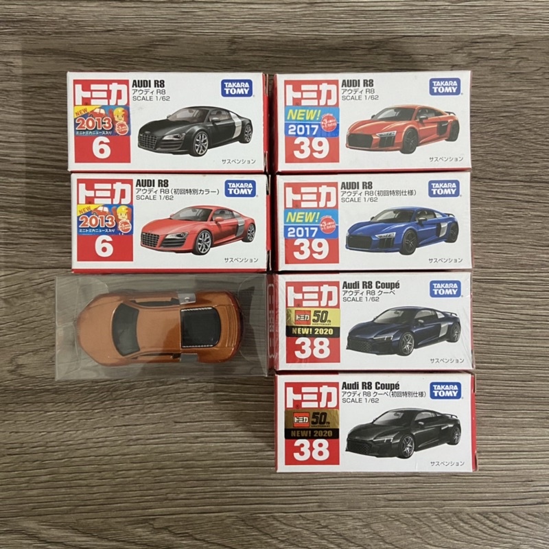 Tomica 6 38 39奧迪R8 Audi R8 Tomy多美小汽車R8套組 No.6,38,39 新車貼絕版品