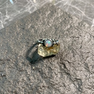 Opal 白歐泊純銀戒指(2206R06) 蛋白石戒指