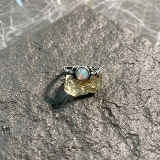 Opal 白歐泊純銀戒指(2206R06) 蛋白石戒指