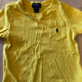 二手polo Ralph Lauren 男童黃色口袋 T恤 3T