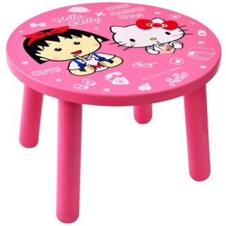 正版授權 KT-630002 Hello Kitty & 小丸子 矮凳 圓椅 木製椅 沙發矮凳 卡通椅