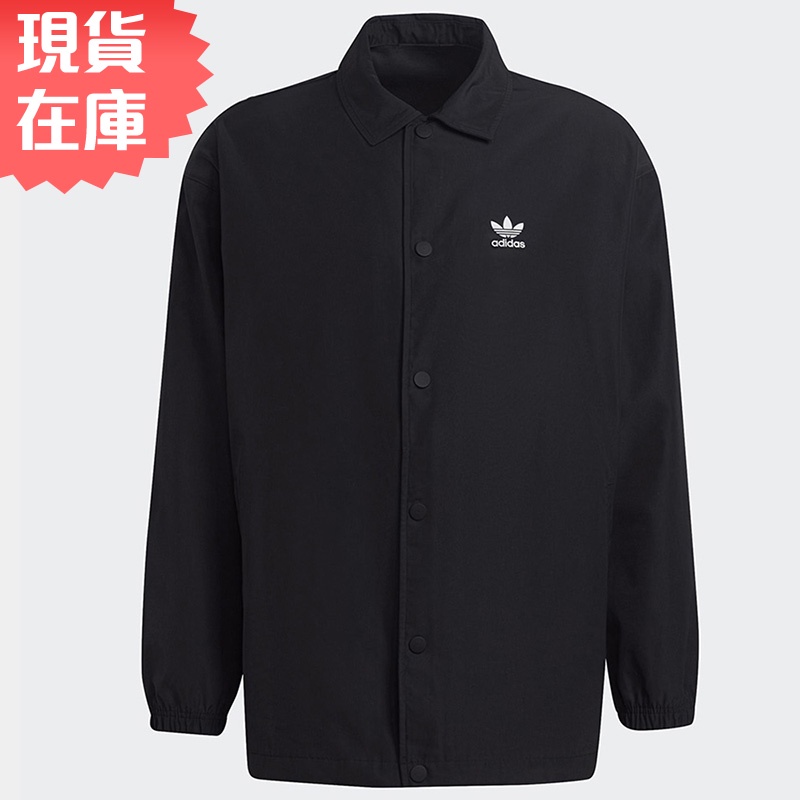 Adidas 男裝 外套 教練外套 口袋 三葉草 黑【運動世界】H09129
