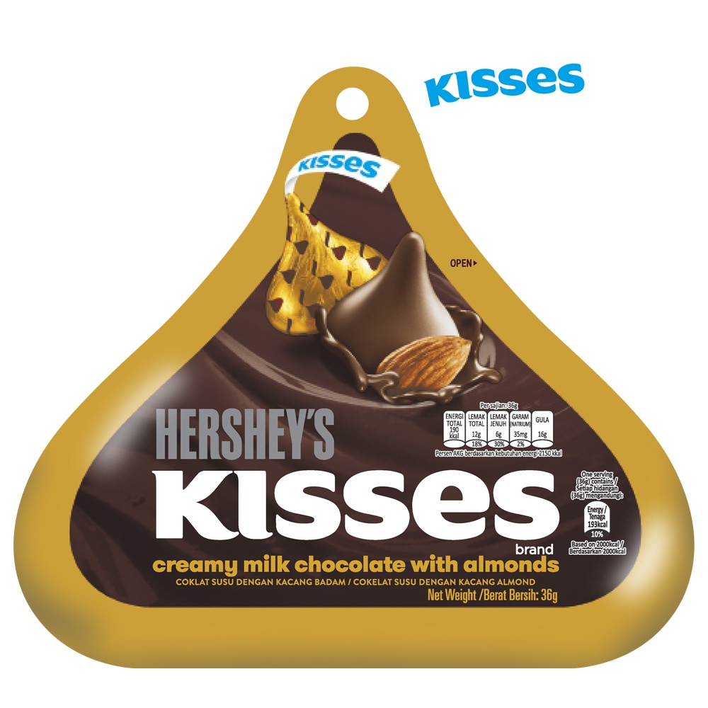 HERSHEY'S Kisses杏仁夾餡牛奶巧克力 36g【家樂福】