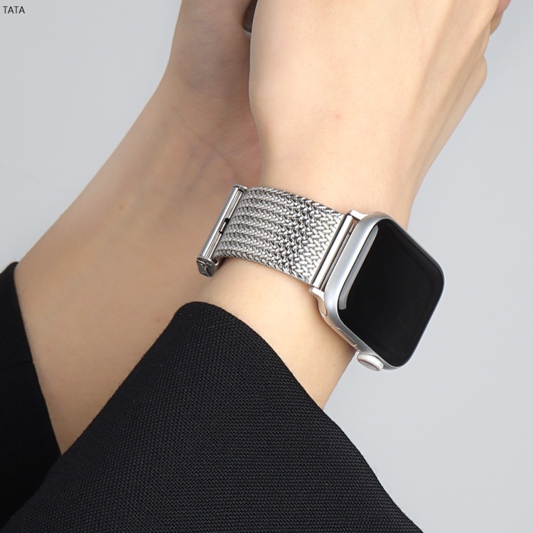 夏季 Apple Watch 不鏽鋼透氣 經典扣表帶 女士錶帶 金屬錶帶 4 5 6 7代 41mm 45mm 44mm
