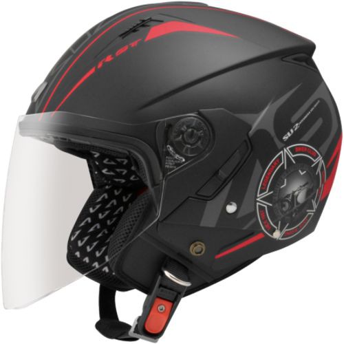 ASTONE RST 平黑/AQ5紅 可拆洗 內墨鏡設計 通風系統 3/4罩 半罩 安全帽《比帽王》