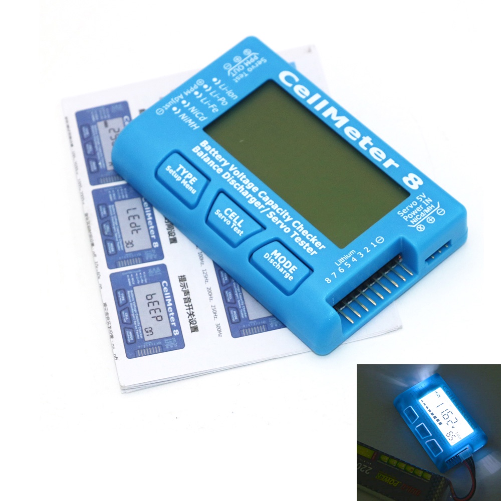 Aok CellMeter 8 1-8S 容量電池測試儀,帶電池電壓平衡伺服檢查器監視器測試儀,適用於 Rc 型號