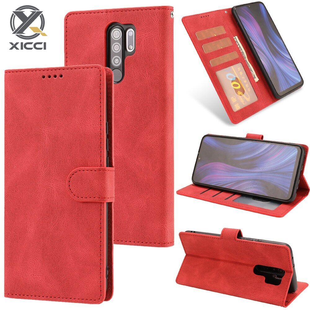 XICCI適用於紅米9 9A 8 8A Note 8 8 Pro Note 9 9S 9 Pro經典皮革翻蓋保護手機殼
