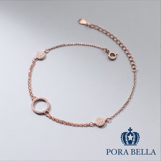 《Porabella》925純銀鋯石手鍊 滿鑽圓牌手鏈 純銀腳鍊 純銀 情人節禮物 告白 銀飾 Bracelets