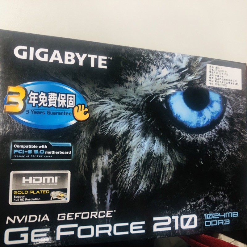 全新顯示卡 Gigabyte NVIDIA GeForce 210 GV-N210D3