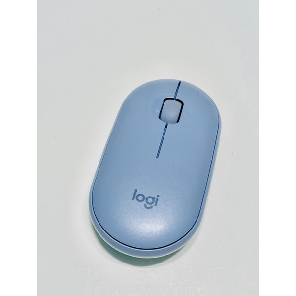 二手✌️Logitech Logi羅技 Pebble 鵝卵石 無線 藍芽 雙模 靜音滑鼠 藍 ~ 輕巧美型