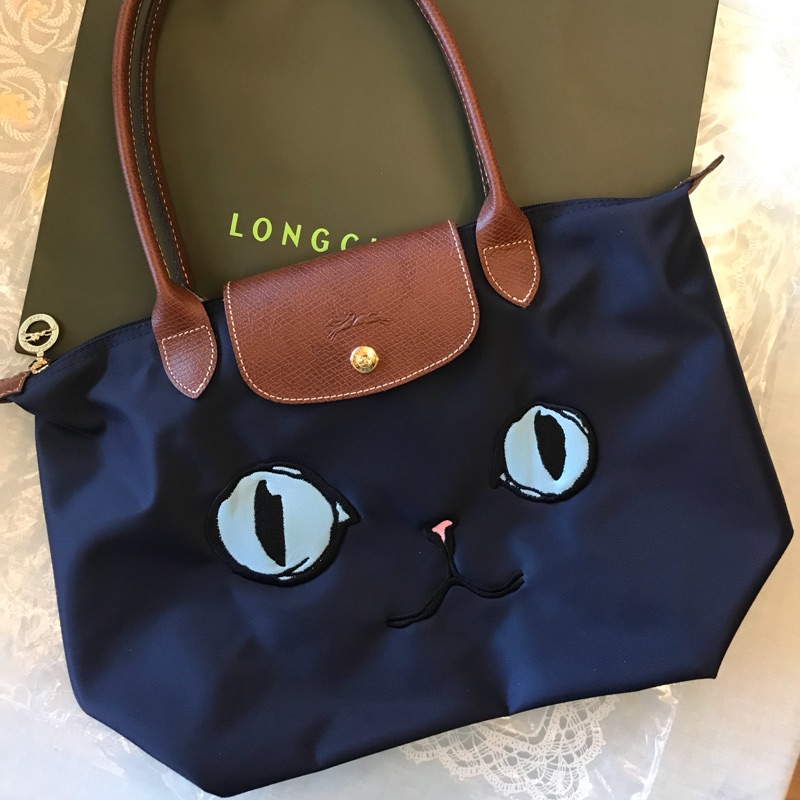 Longchamp 貓咪包2018年全新版S款長柄深藍色