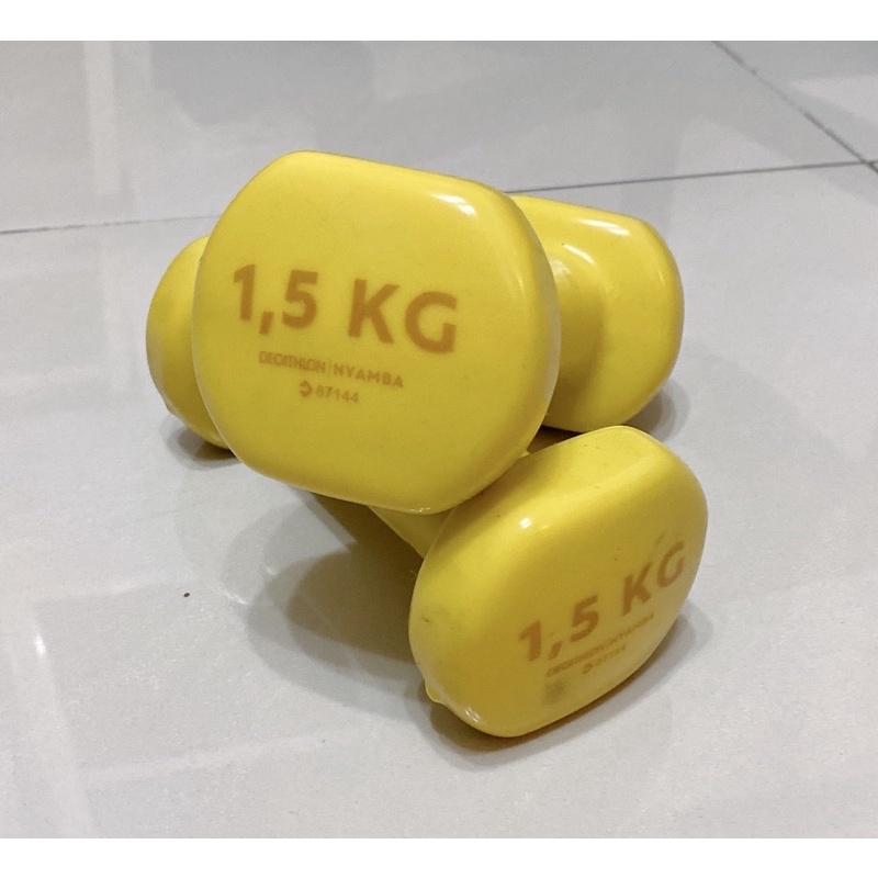 迪卡儂1.5kg x 2健身運動PVC啞鈴 NYAMBA