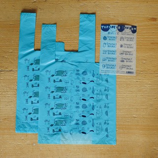 倉敷意匠 TORANEKO BONBON 塑膠袋+貼紙 / M 藍色 (99217-02)