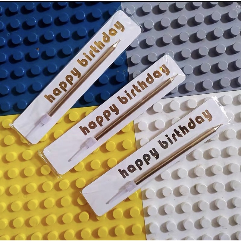 無煙單跟生日蠟燭 獨立包裝金色