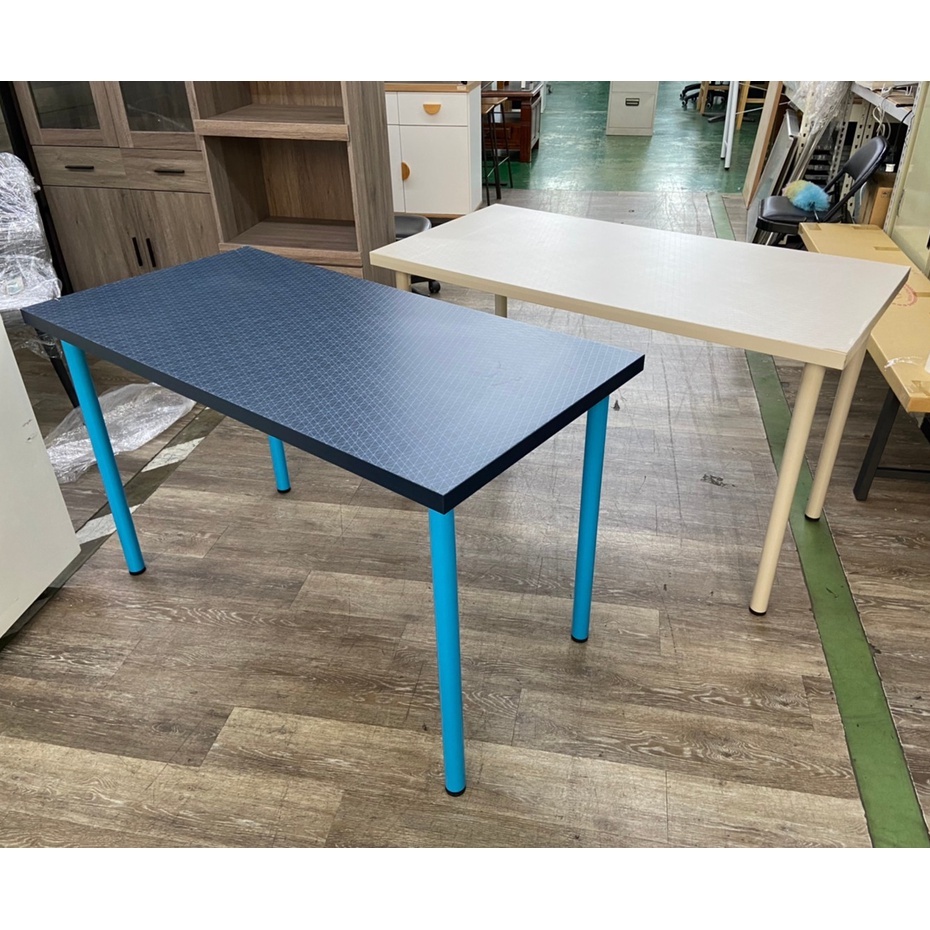 吉田二手傢俱❤IKEA工作桌 書桌 電腦桌 辦公桌 會議桌 餐桌 商業桌 咖啡桌 木桌 米白 藍色