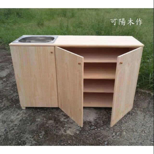 可陽木作 原木三門流理台 洗手台 水槽 洗碗槽 蝦皮購物
