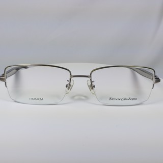 『逢甲眼鏡』 Zegna 傑尼亞 半框眼架 全新正品 純鈦 亮面貝殼灰鏡腳 經典商業款【VZ3089J Q39】