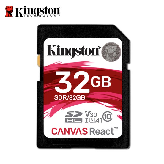 Kingston金士頓 32GB Canvas React SDHC UHS-I A1 U3 記憶卡 廠商直送