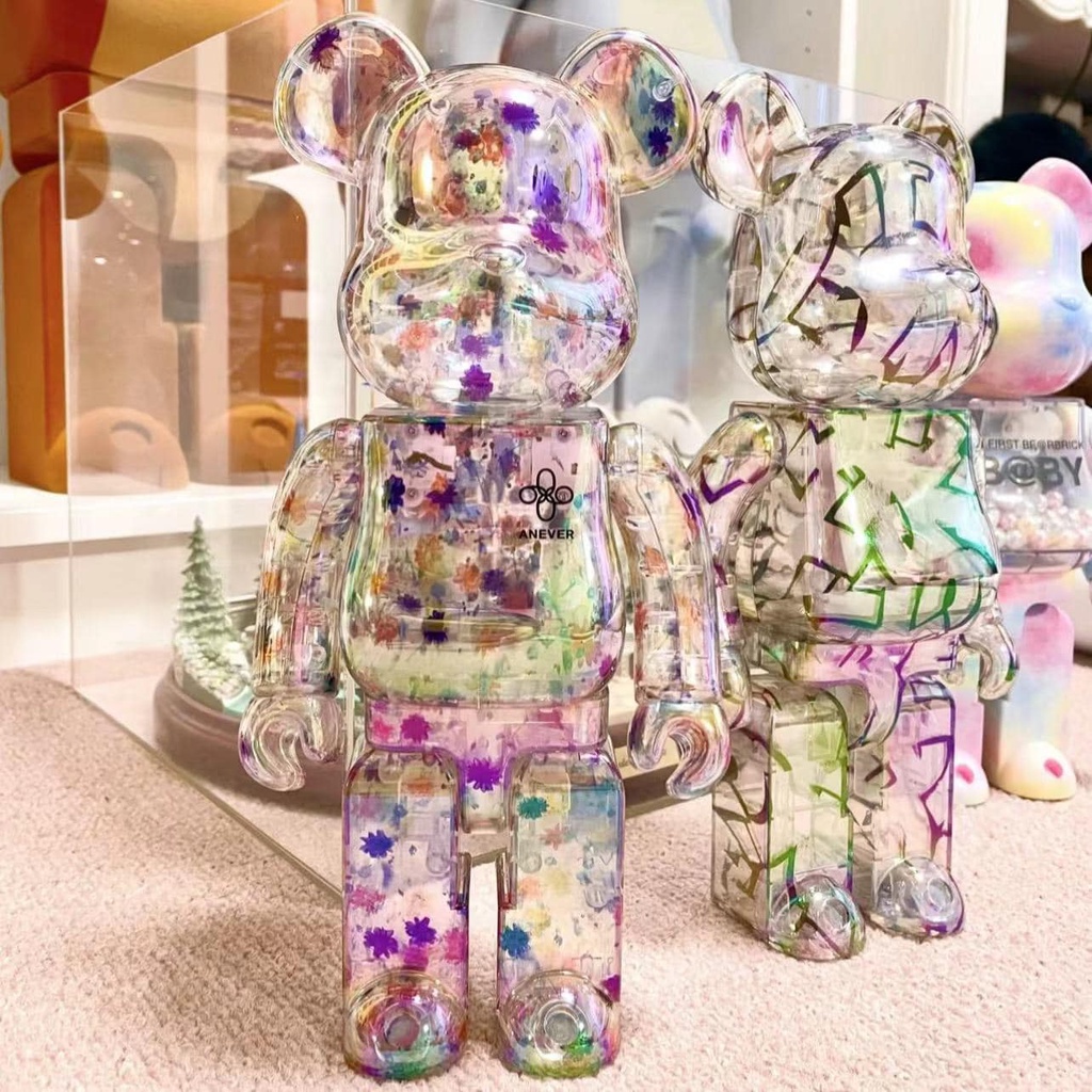 【銀白】 be@rbrick 庫柏力克熊 透明花 ANever 乾燥花 永生花 1000% 500% 400% 100%