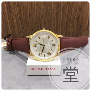 可議價!!!RELAX TIME 學院風格 情侶對錶-大(RT-58-15M)部落客推薦款 咖啡金夜光love 42mm