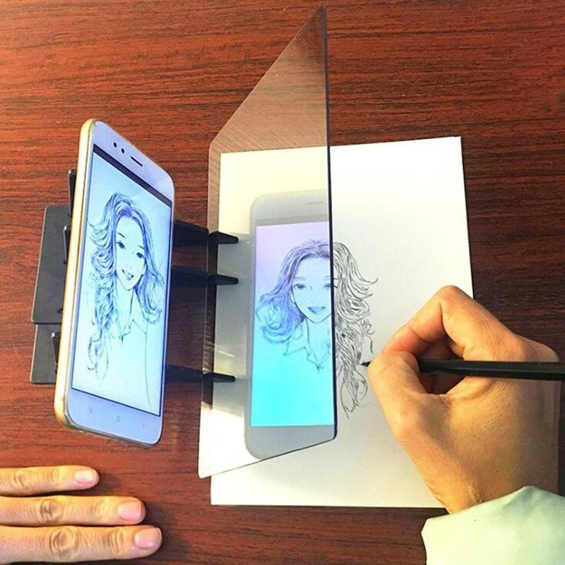 Yoreliable 【現貨】畫畫投影臨摹板  學畫畫工具 臨摹台 拷貝板 配合手機使用  適合繪畫初學者 肌肉記憶法