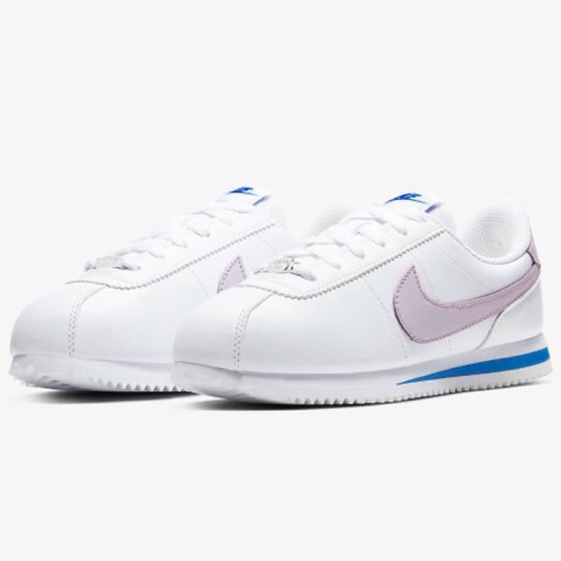 【大力好物】NIKE CORTEZ BASIC GS 女鞋 休閒 阿甘 鐵牌 白 紫904764-108 親子款